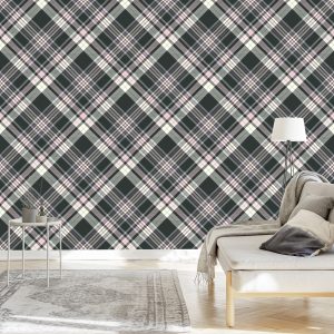 Papier Peint Beau Plaid Aux Couleurs Pastel – Image 3