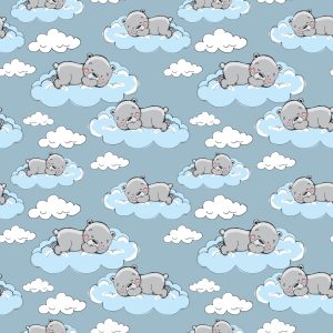 Papier Peint Pour Les Enfants - Ours En Peluche Dormant Parmi Les Nuages – Image 1
