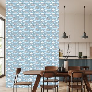 Papier Peint Pour Les Enfants - Ours En Peluche Dormant Parmi Les Nuages – Image 4