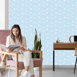 Papier Peint Pour Les Enfants - Des Étoiles Comme Des Flocons De Neige – Image 7