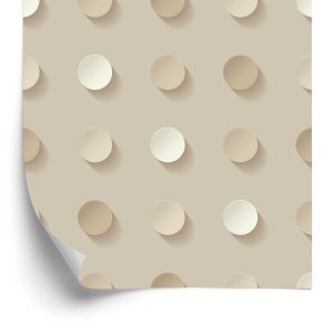 Papier Peint Pois Dans Les Tons De Beige - Effet 3D – Image 2