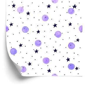 Papier Peint Pour Les Enfants - Pois Violets Peints À L'aquarelle – Image 2