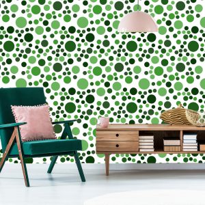 Papier Peint Pois Verts Modernes – Image 6