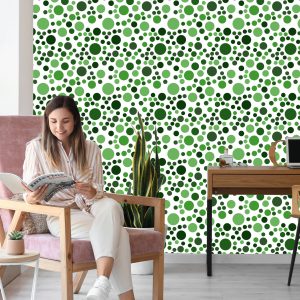 Papier Peint Pois Verts Modernes – Image 7