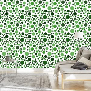 Papier Peint Pois Verts Modernes – Image 3