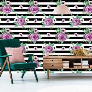 Papier Peint Belles Roses, Anémones Et Feuilles – Image 6