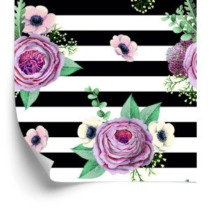 Papier Peint Belles Roses, Anémones Et Feuilles – Image 2