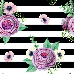Papier Peint Belles Roses, Anémones Et Feuilles – Image 1