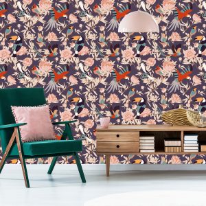 Papier Peint Belles Plantes Et Oiseaux – Image 6