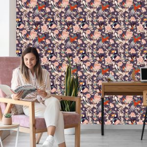 Papier Peint Belles Plantes Et Oiseaux – Image 7