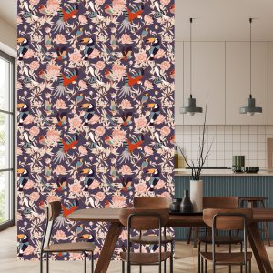 Papier Peint Belles Plantes Et Oiseaux – Image 4
