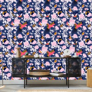 Papier Peint Belles Plantes Et Oiseaux – Image 5