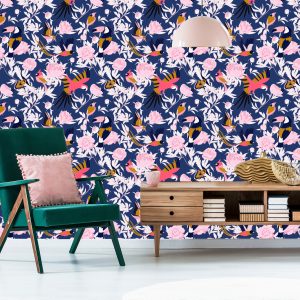 Papier Peint Belles Plantes Et Oiseaux – Image 6