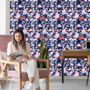 Papier Peint Belles Plantes Et Oiseaux – Image 7
