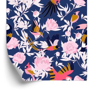 Papier Peint Belles Plantes Et Oiseaux – Image 2