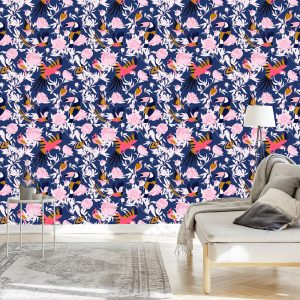 Papier Peint Belles Plantes Et Oiseaux – Image 3