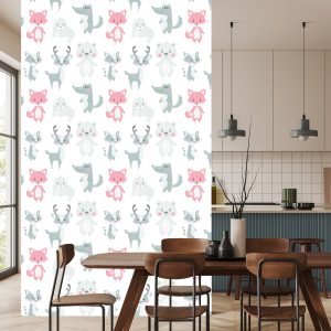 Papier Peint Pour Les Enfants - Animaux Souriants Aux Couleurs Pastel – Image 4