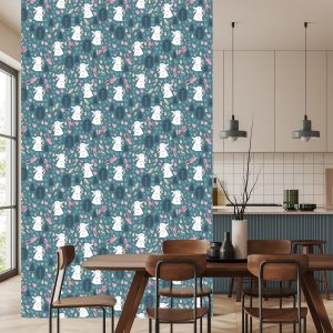 Papier Peint Pour Les Enfants - Lapins Blancs Dans La Forêt – Image 4