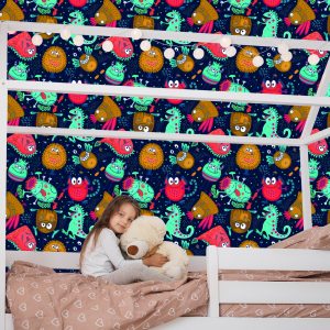 Papier Peint Pour Les Enfants - Monstres Et Extraterrestres Amusants – Image 7