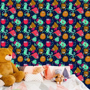 Papier Peint Pour Les Enfants - Monstres Et Extraterrestres Amusants – Image 6