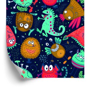 Papier Peint Pour Les Enfants - Monstres Et Extraterrestres Amusants – Image 2