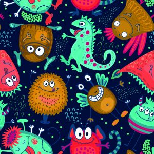 Papier Peint Pour Les Enfants - Monstres Et Extraterrestres Amusants – Image 1