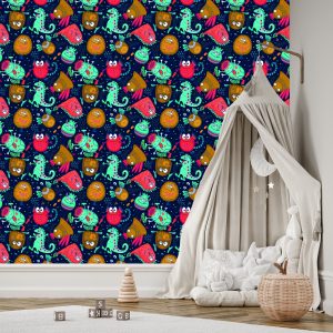 Papier Peint Pour Les Enfants - Monstres Et Extraterrestres Amusants – Image 3