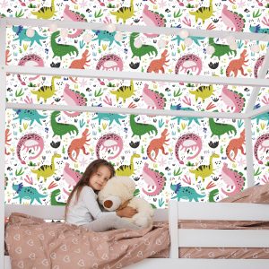 Papier Peint Pour Les Enfants - Dinosaures Colorés – Image 7
