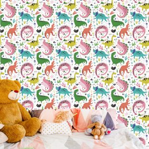 Papier Peint Pour Les Enfants - Dinosaures Colorés – Image 6