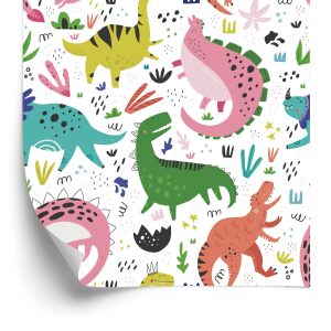 Papier Peint Pour Les Enfants - Dinosaures Colorés – Image 2