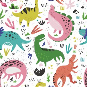 Papier Peint Pour Les Enfants - Dinosaures Colorés – Image 1