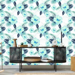Papier Peint Fleurs Et Feuilles D'hibiscus – Image 5