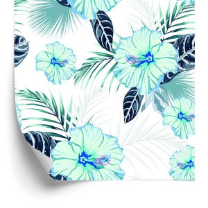 Papier Peint Fleurs Et Feuilles D'hibiscus – Image 2