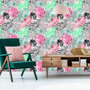 Papier Peint Feuilles Tropicales À La Mode – Image 6