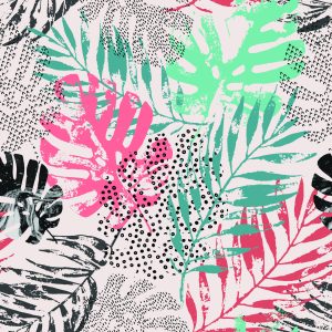 Papier Peint Feuilles Tropicales À La Mode – Image 1