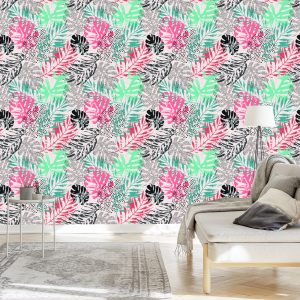Papier Peint Feuilles Tropicales À La Mode – Image 3