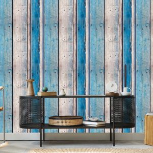 Papier Peint Planches De Bois Bleues – Image 5