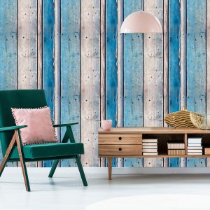 Papier Peint Planches De Bois Bleues – Image 6