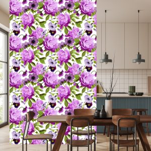 Papier Peint Pensées, Gloire Du Matin Et Pivoines – Image 4