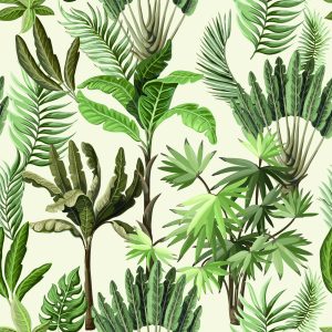 Papier Peint Feuilles Exotiques Vintage – Image 1