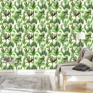 Papier Peint Feuilles Exotiques Vintage – Image 3