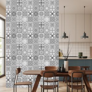 Papier Peint Mosaïque Décorative Dans Les Tons De Gris – Image 4