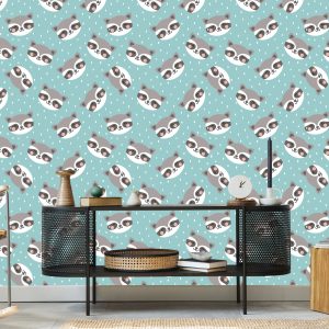Papier Peint Pour Les Enfants - Joyful Raccoons Pracze – Image 5