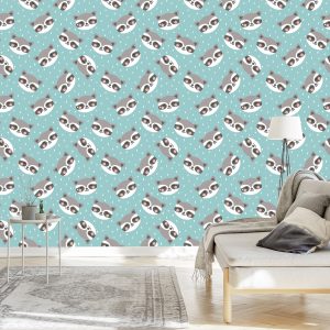 Papier Peint Pour Les Enfants - Joyful Raccoons Pracze – Image 3