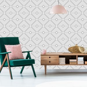 Papier Peint Motifs Géométriques Dans Les Tons De Gris – Image 6