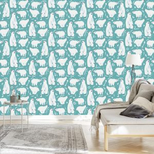 Papier Peint Pour Les Enfants - Ours Polaires Amusants – Image 3