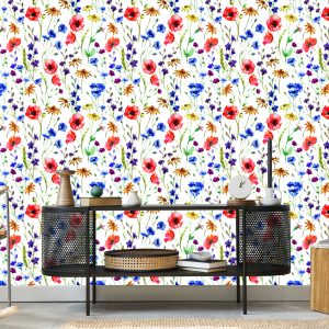 Papier Peint Coquelicots, Bleuets Et Camomille – Image 5