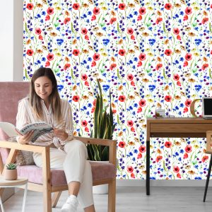 Papier Peint Coquelicots, Bleuets Et Camomille – Image 7