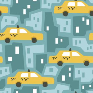 Papier Peint Pour Les Enfants - Taxis Jaunes – Image 1