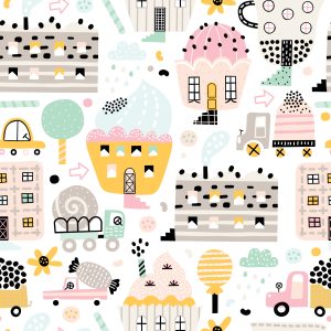 Papier Peint Pour Les Enfants - Sweet Town – Image 1